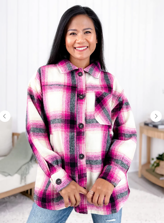 Oversized Yarn Dyed Plaid Shacket